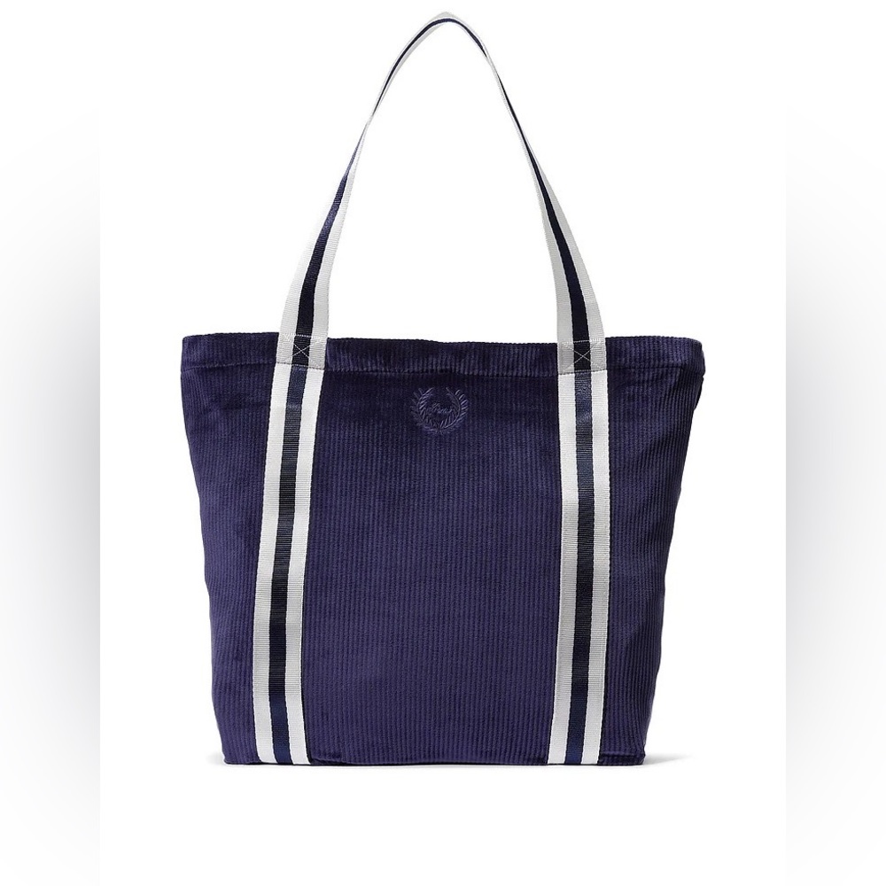 Victoria's Secret Ribbed Velour Tote Blue NEW WITH TAGS